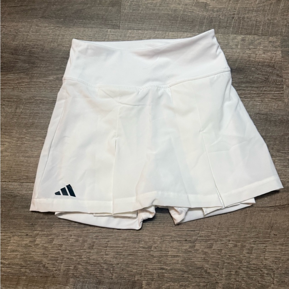 Adidas White Athletic Skirt with built in shorts